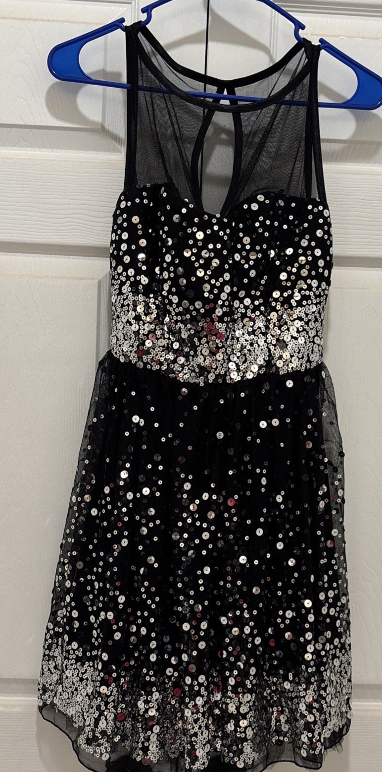 Ruby Rox Black With Silver Sequins Sleeveless Par… - image 1