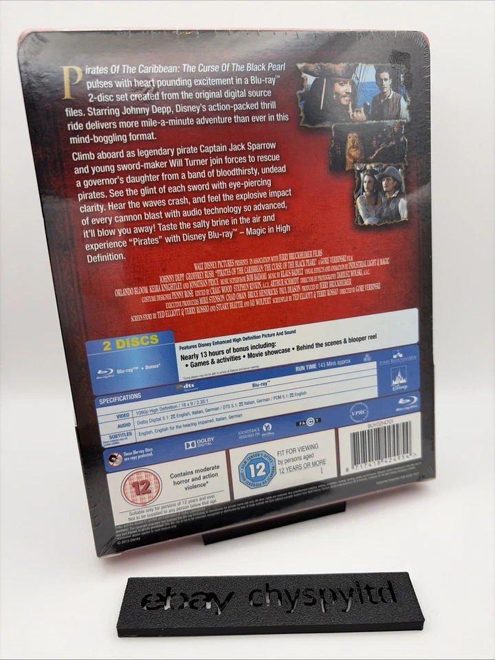 Pirates of the Caribbean Trilogy Blu-Ray Steelbook Zavvi NEW SEALED 1, 2 & 3 UK - Image 3 of 4