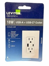 NEW Leviton Decora+ 18W USB-A & USB-C Outlet ...