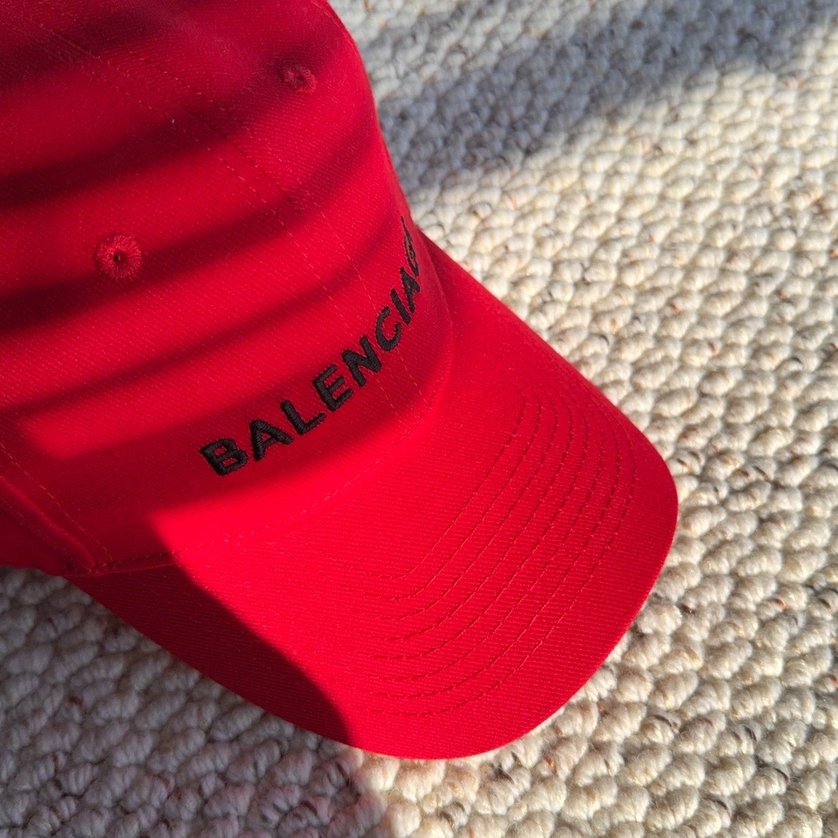 BALENCIAGA New Red Cotton Baseball Cap, Adjustable One Size, Unisex View 5