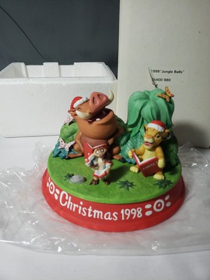 Disney Lion King Grolier Jungle Bells L.E. Figurine Christmas 1998 Simba Pumba