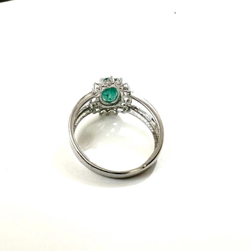Anillo de plata esterlina esmeralda: joyería hecha a mano de piedras preciosas verdes, piedra de nacimiento de mayo Foto 4 de 4