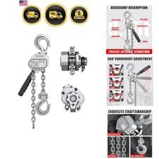 Mini paranco a leva 3 4 tonnellate 1650 libbre capacità 10 piedi sollevamento alluminio catena a cricchetto