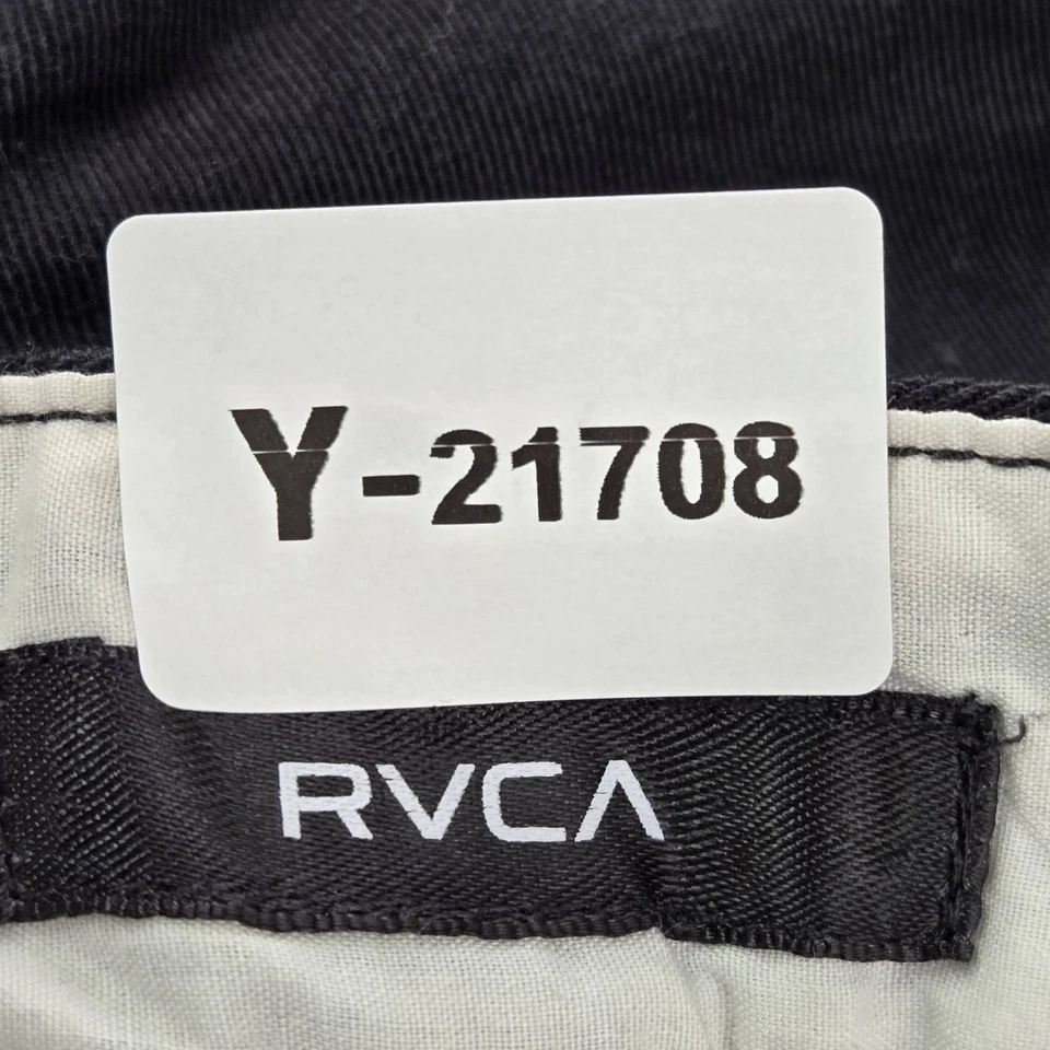 Pantalones Cortos Hombre RVCA 32 Negro Chino Botón 11" Entrepierna Foto 2 de 4