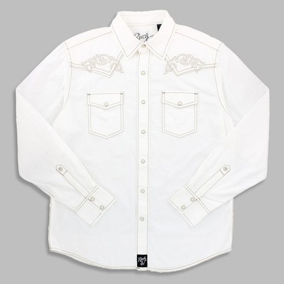 Wrangler Rock 47 Western Shirt, Men's Long Sleeve Button Up Collared Shirt  | eBay