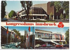 Innsbruck Congress House-Austria, Vintage PC, 3 Views, 1968