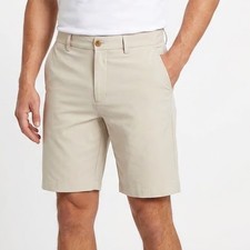 Walter Hagen Mens Perfect 11 Golf Shorts Light Khaki Stretch W30