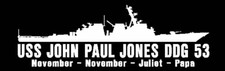 USS JOHN PAUL JONES DDG 53 Silhouette Decal U S Navy USN Military