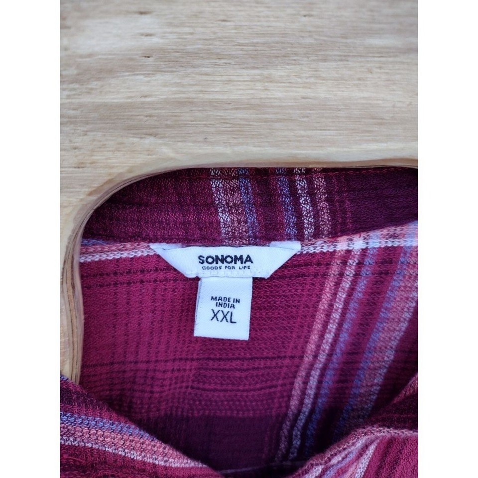 Sonoma Goods for Life Women's XXL Red Plaid Long Sleeve Everyday