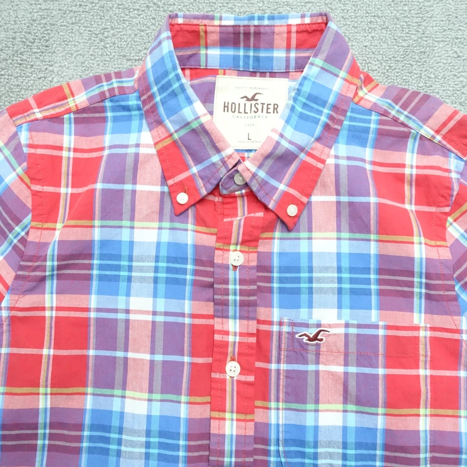 Camisa Hollister Niños Niño Talla Grande Multicolor Manga Corta Informal Abotonada Foto 2 de 4