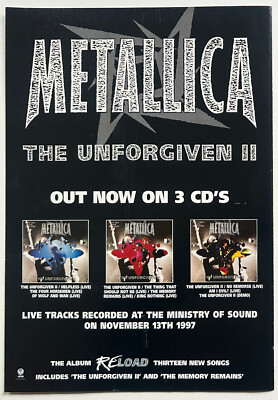 METALLICA ~ THE UNFORGIVEN II 1998 Full page UK magazine ad