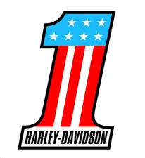 Harley Davidson Number One 1 American Flag Vinyl Die Cut Sticker Decal 21
