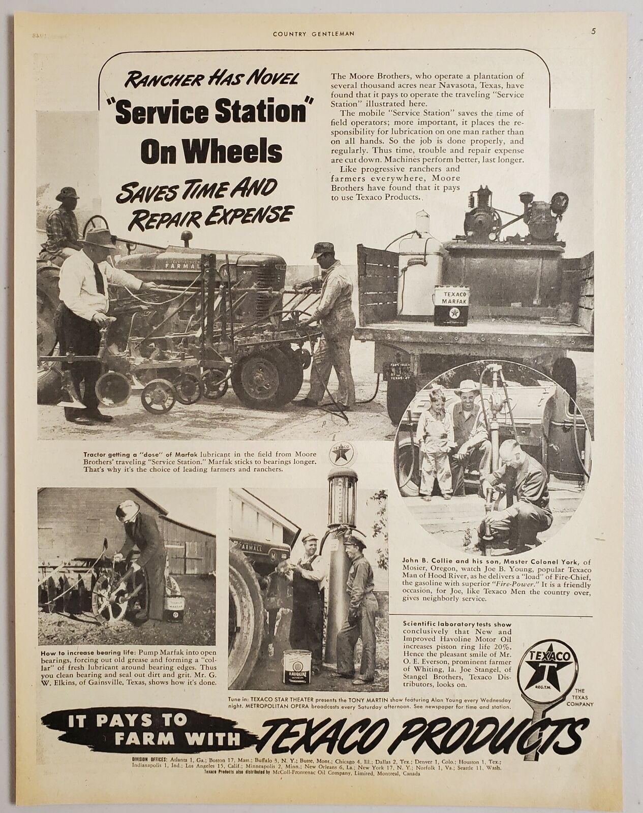 Texaco Background 1948 Print Ad Texaco Farm Products Farmall Tractor, Vintage Gas Pump | eBay