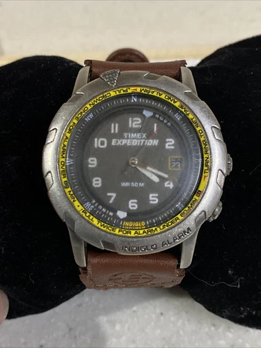 Vtg Timex Expedition Shenmue Watch Men 39mm Gray Alarm Indiglo 1999 New Battery