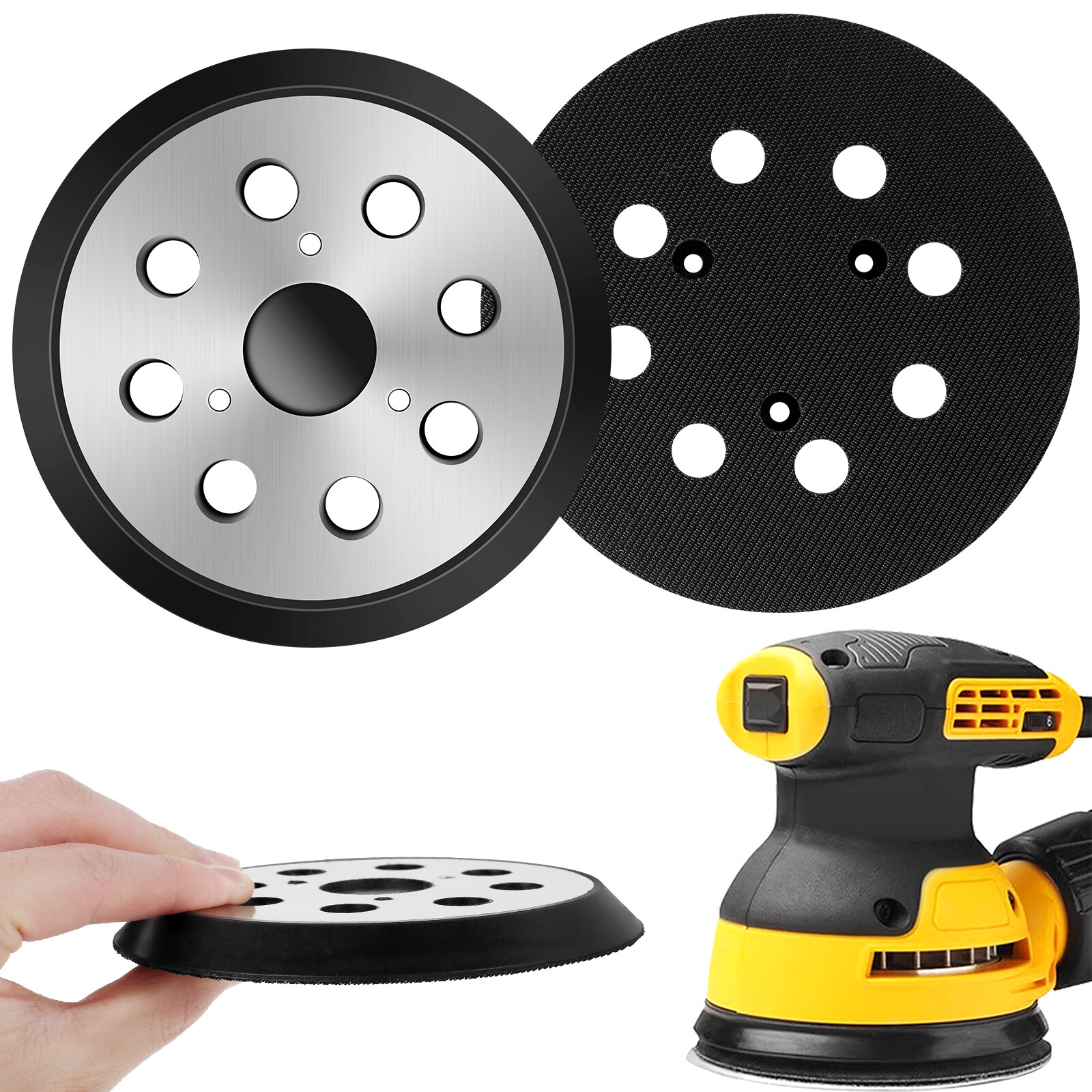 2X Sander Pads for DW421 DW422 DW423 D26450 5inch 8 Holes Orbital