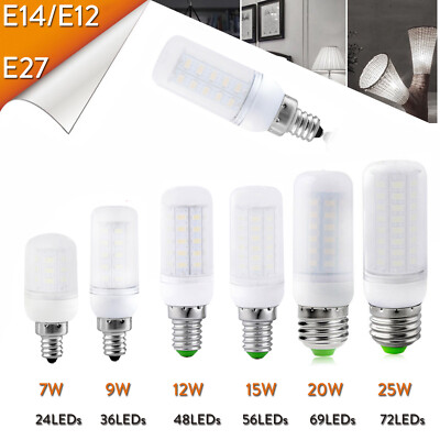 E27 E14 E12 7W - 15W LED Corn Bulb Light 5730 SMD 110V 220V Bright Replace  Lamp