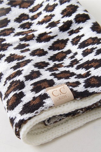 C.C 2-7 years old Kids Children Girl Boy Animal Leopard Soft Ribbed Knit Scarf - Picture 29 of 61