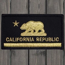 Gold & Black California State Embroidered Patch — Iron On