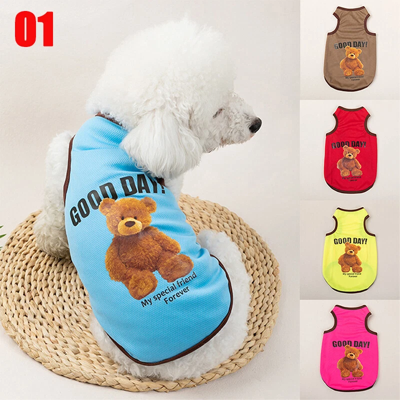 Cute Pet Dog Cat Clothes Summer Puppy T Shirt Clothing Small Dog Chihuahua Vest! - Image 2 of 4