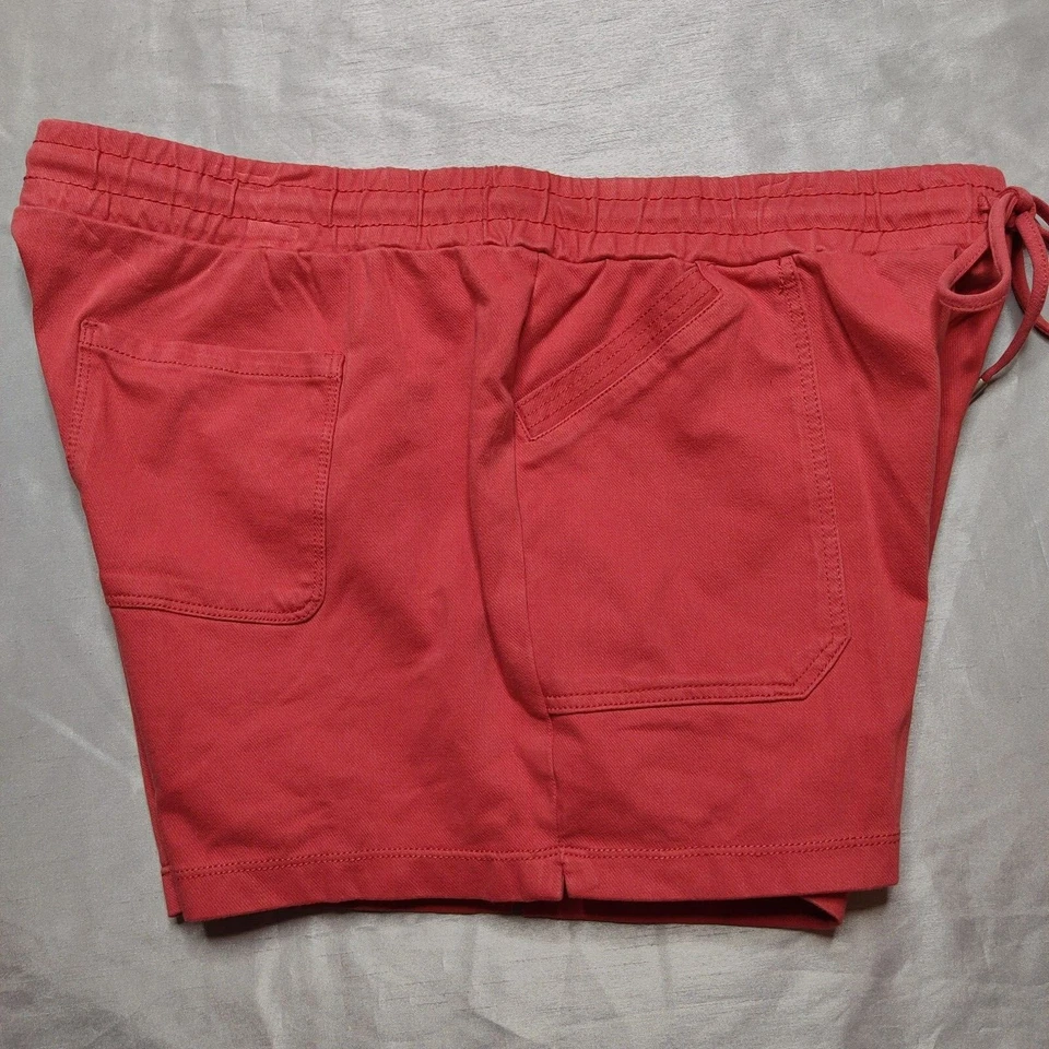 Pantalones Cortos St Johns Bay Mujer XL Coral Bisque Parche Pull-On Bolsillo Cordón 4" NUEVO Foto 2 de 4