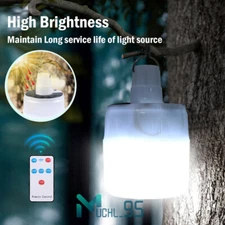 80W Solar Light Bulbs Waterproof Camping Tent Lamps For Shed Chicken Coop Light