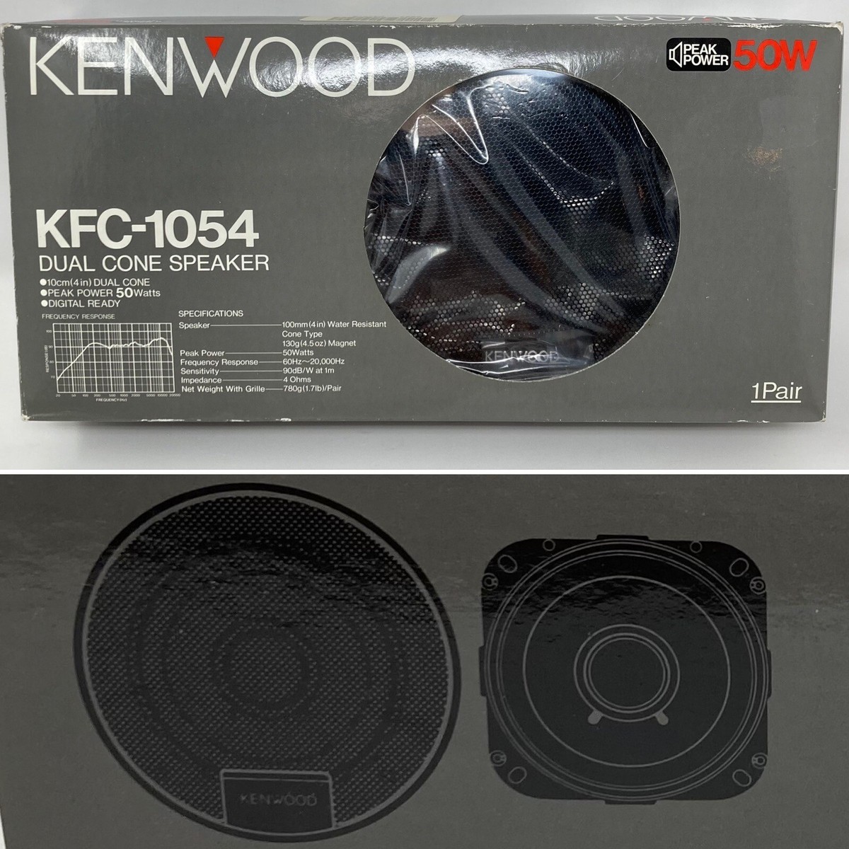NEW Vintage Kenwood 1-Pair 4-inch Dual Cone Speakers 50W KFC NEW Vintage Kenwood 1-Pair 4-inch Dual Cone Speakers 50W KFC