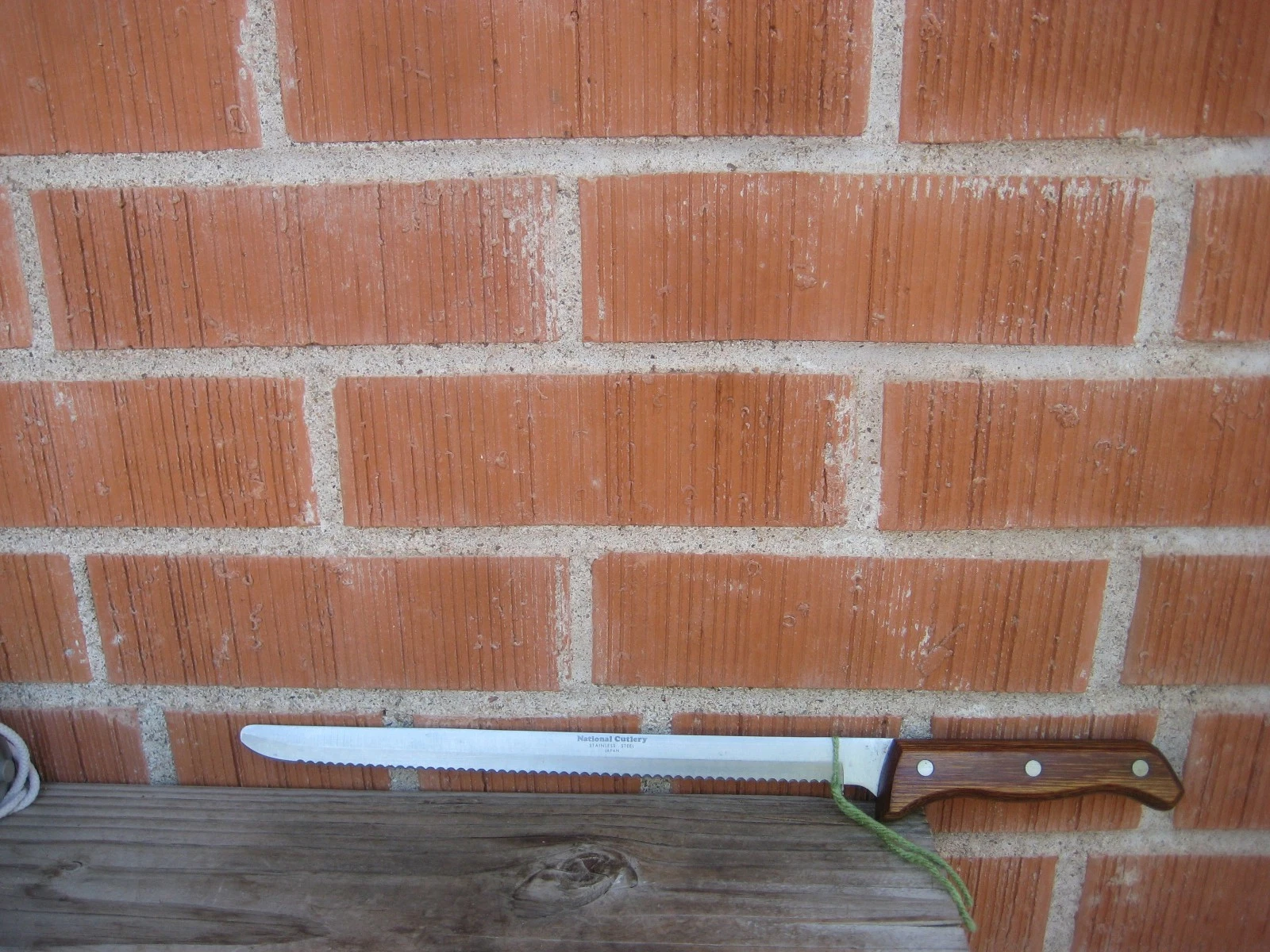 Vintage 11" Blade NATIONAL CUTLERY * XL Stiff Serrated Bread Slicing Knife JAPAN