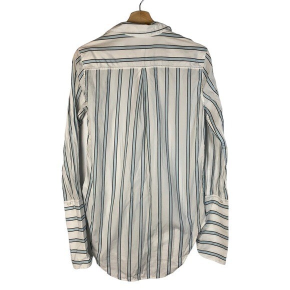 Equipment Essential Button Front Striped Long Sle… - image 5