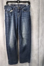 Signature By Levi Strauss Gold Mid Rise Straight Jr's Dark Wash Jeans Size 11