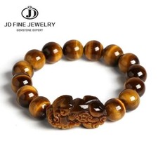 Tiger Eyes Beads Bracelets - Feng Shui Wealth Lucky Bangles Round Buddha Energy