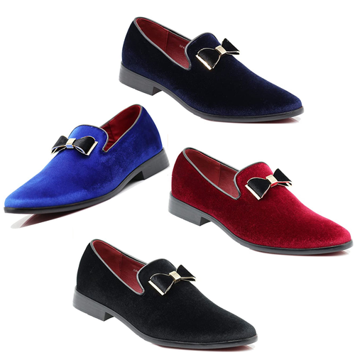 New Men's Vintage Velvet Dress Loafers 