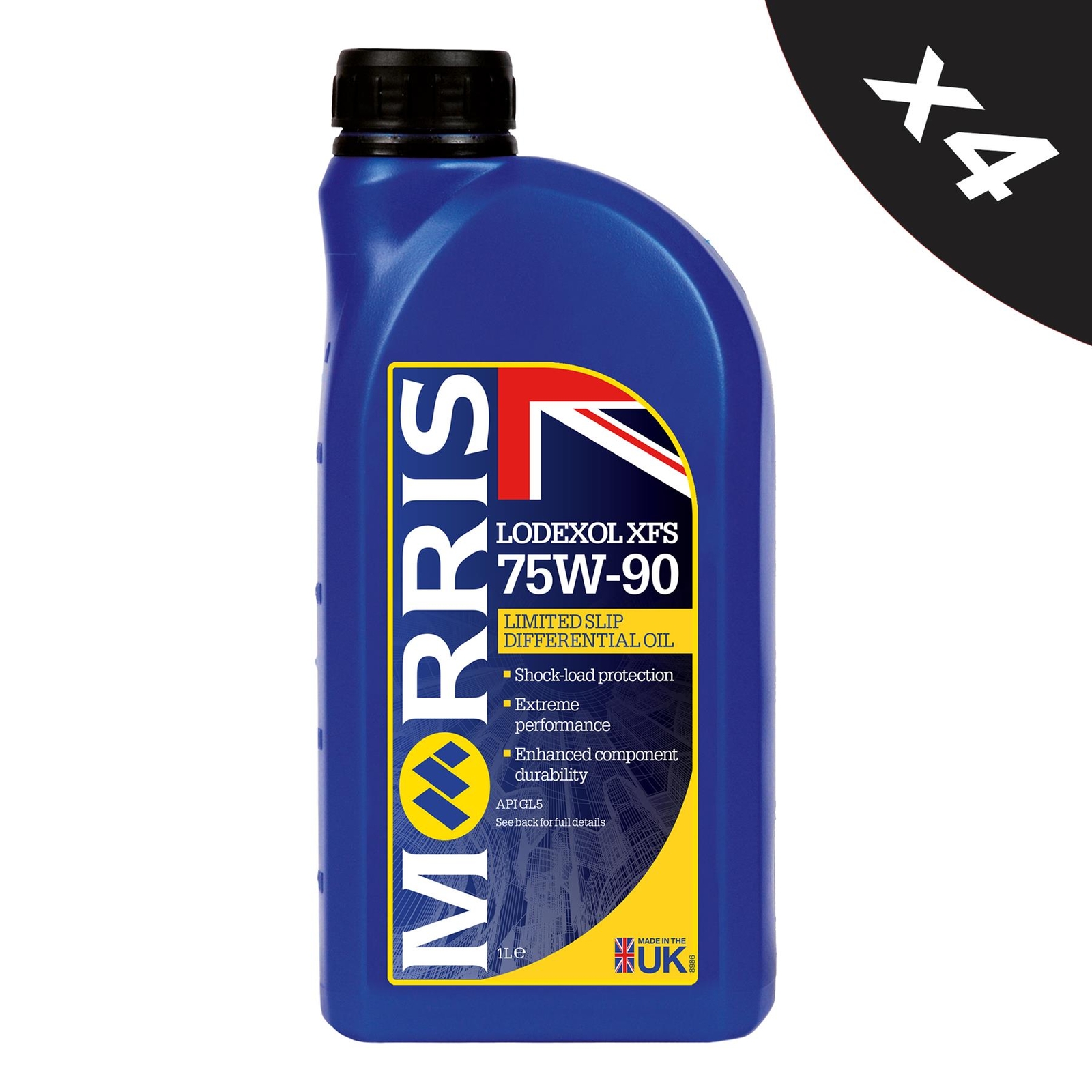 4x1L MORRIS 75W-90 Fully Synthetic Gear Oil API GL5 Gear & Transmission Fluid