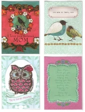 Lot of 4 Mother's Day Greeting Cards, 3D Layered Rhinestones, Malaya Collection 