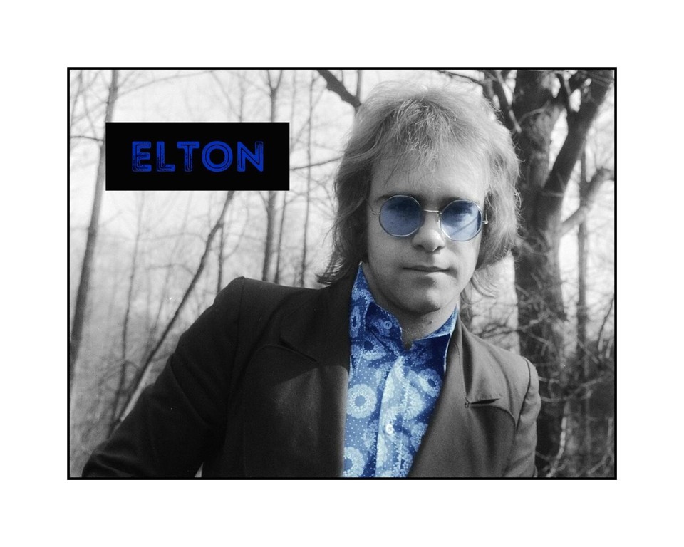 Elton John 8x10 photo print colorized with name Rocket Man piano music ...