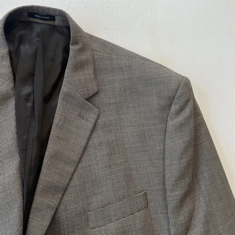 Blazer Calvin Klein 50R Gris Cuadros 100% Lana Hombre Abrigo Deportivo Traje Chaqueta Foto 2 de 4