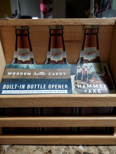 Wooden Bottle Beer Carrier - Bottle Caddy with Bottle Opener 6 Pack Beer Crate - Picture 5 of 5