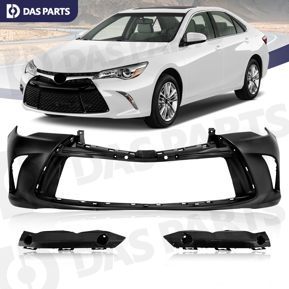 2015-2017 Toyota Camry Primed Front Bumper Cover with Brackets