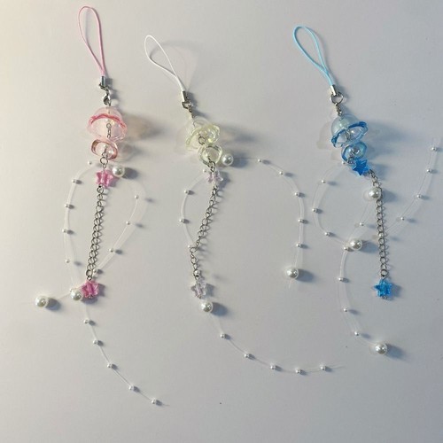Crystal Star Pearl Jellyfish Phone Keychain Phone Accessories - Photo 2 sur 17