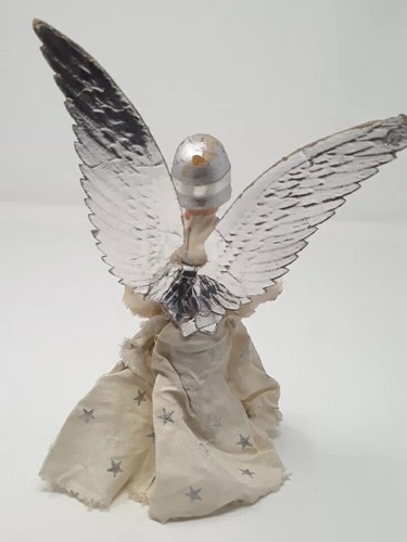 Vintage Noma Angel Tree Topper Composition Handpainted Face 7 Inch - Picture 11 of 16