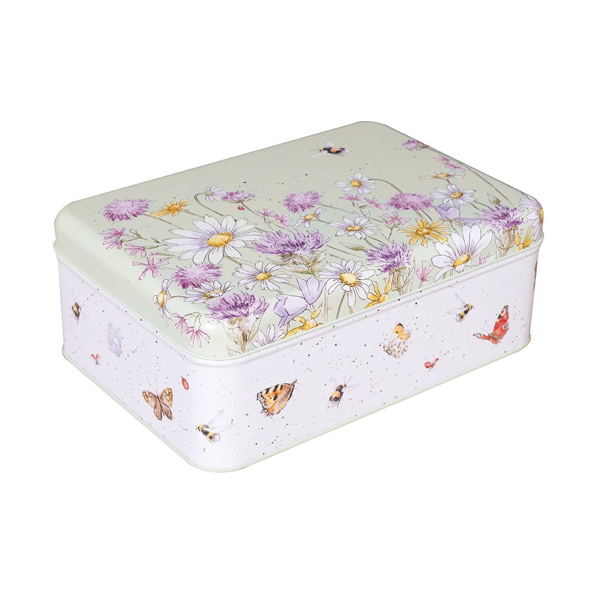 Wrendale Designs Bee and Butterfly Rectangular Storage and Food Tin Home Decor - Image 2
