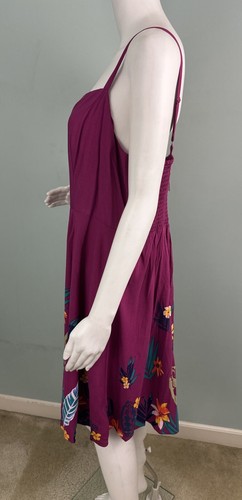 Women's Old Navy Sleeveless Fit & Flare Cami Dress in Raspberry Floral Sz XL NWT - 第 5/10 張圖片