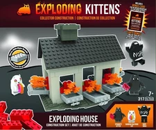 Exploding Kittens EXPLODING HOUSE Construction  Set 317 pieces Bonus Card NEW