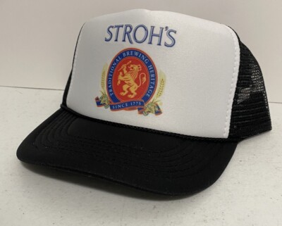 Vintage Strohs Beer Hat Trucker Hat snapback Black Party Cap Summer Cap