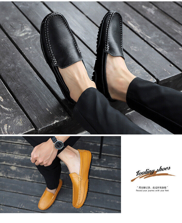 SALOMON Mocassini Casua Scarpe Uomo In Pelle Slip on Mocassini Sneaker Guida Italiana