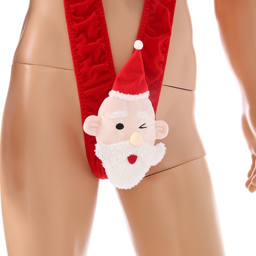 Men Mankini Thong String Sexy Underwear Christmas Santa Claus Cosplay Costume - Picture 27 of 27