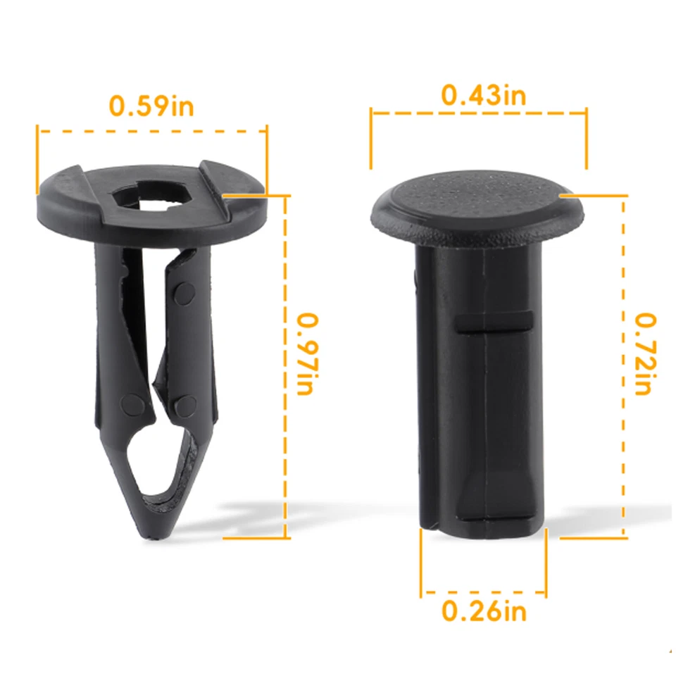 100PCS Fender Clip Screws Rivet ATV For Polaris Can-Am Honda Bombardier Kawasaki - Image 2 of 4