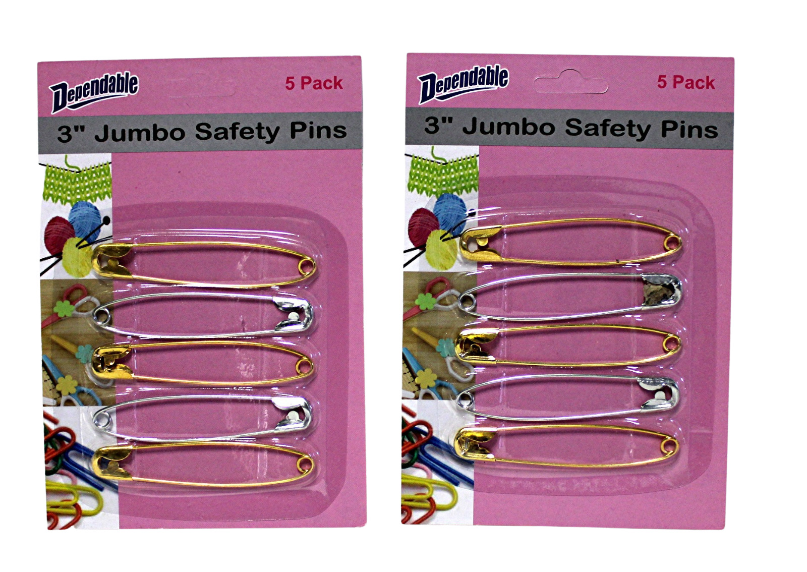 10 Piece 3 Inch Jumbo Stainless Steel Safety Pins Gold Silver Mix Blanket Pins