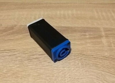 Powercon Inline Stecker grau auf blau Power Con Kupplung 20A 250V UK Ware (2)