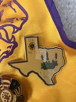 LIONS CLUB International VEST Size LG w/ Pins & Name Tag Pre-owned Vtg CLEAN