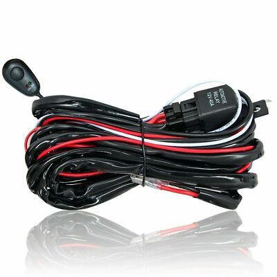 12V 40A Wiring Harness Kit Fuse ON OFF Switch Relay For LED Fog Work Light Bar